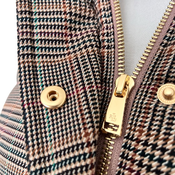 New LAUREN by RALPH LAUREN Quilted Tweed Down Vest Brown Sz 2 - Picture 10 of 17